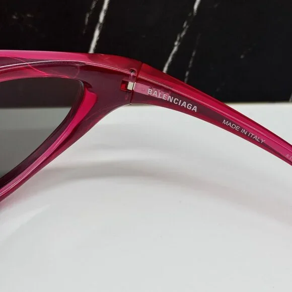 NEW BALENCIAGA SUNGLASSES RED UNISEX BALENCIAGA BB0352S 006 - Picture 8 of 9